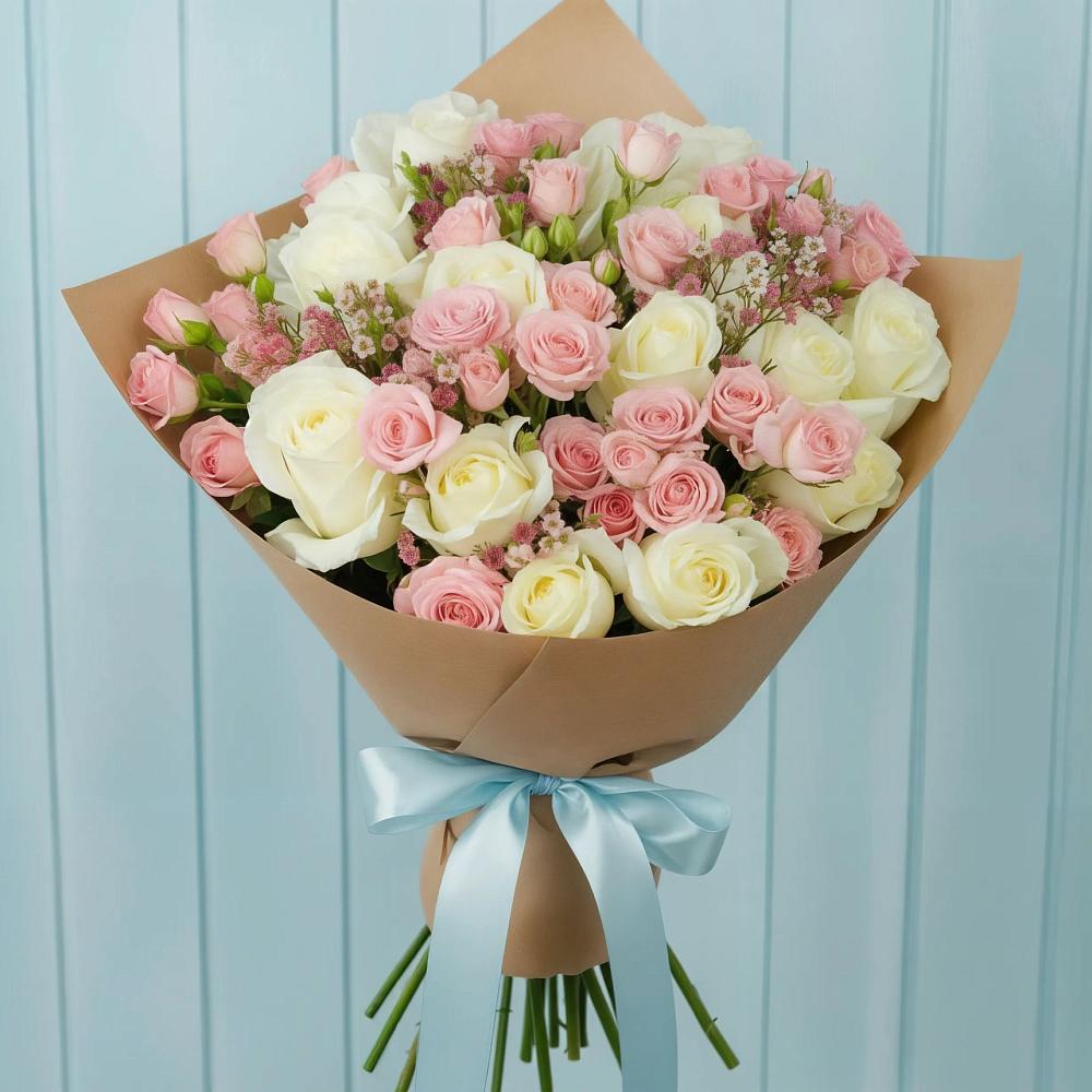 Букет романтичный подарок в Новом Костеке Букет цветов из: Розы в Новом Костеке