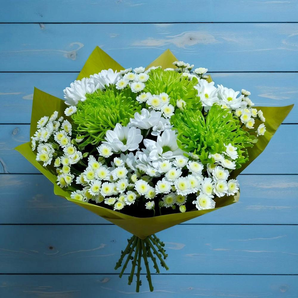 Букет скромность  в Новом Костеке Букет цветов из: Хризантемы в Новом Костеке