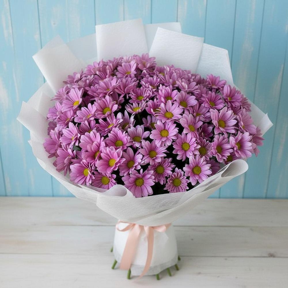 Букет сиреневая охапка в Новом Костеке Букет цветов из: Хризантемы в Новом Костеке