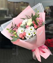 Букет цветов из:  Розы, Лизиантусы и Хризантемы в Новом Костеке
