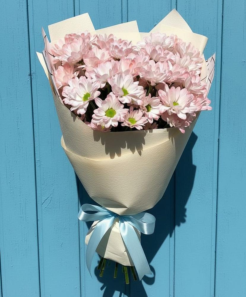 Букет Розовые хризантемы в Новом Костеке Букет цветов из: Хризантемы в Новом Костеке