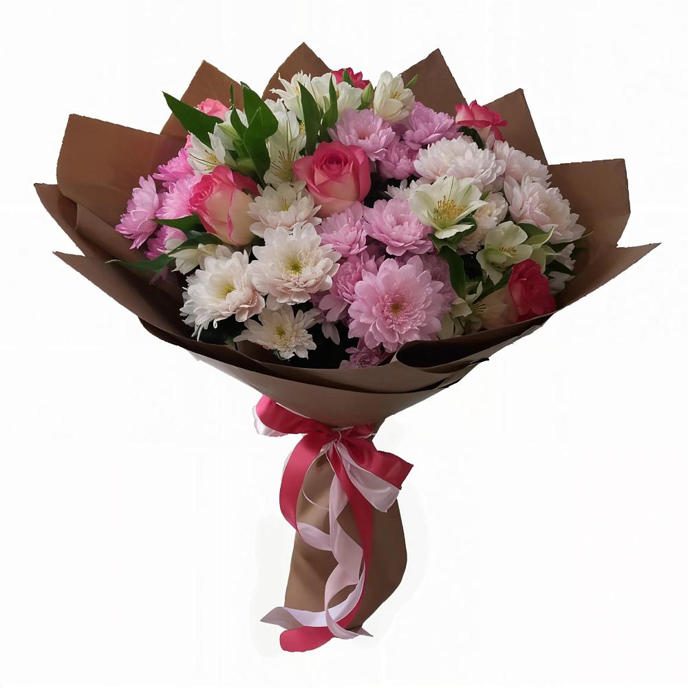 Букет цветов из: Хризантемы, Альстромерии и Розы в Новом Костеке