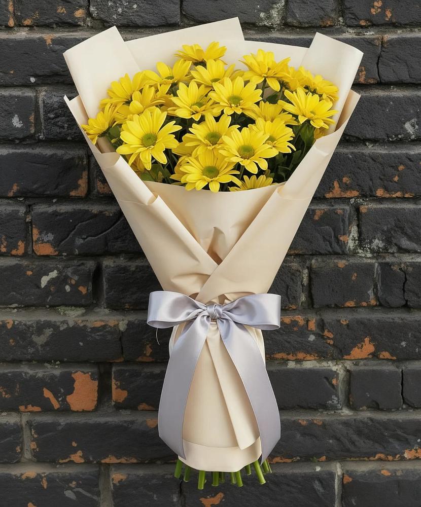 Букет Желтое настроение в Новом Костеке Букет цветов из: Хризантемы в Новом Костеке